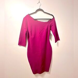 LULUS Asymmetrical Magenta Dress